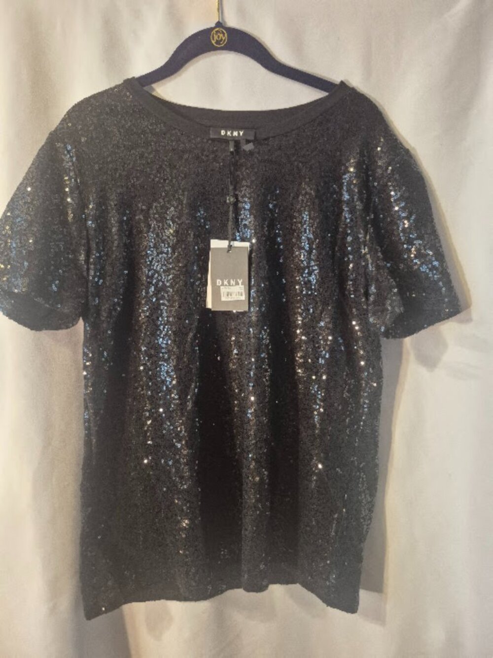 DKNY Sequin Tee with Scoop Neck